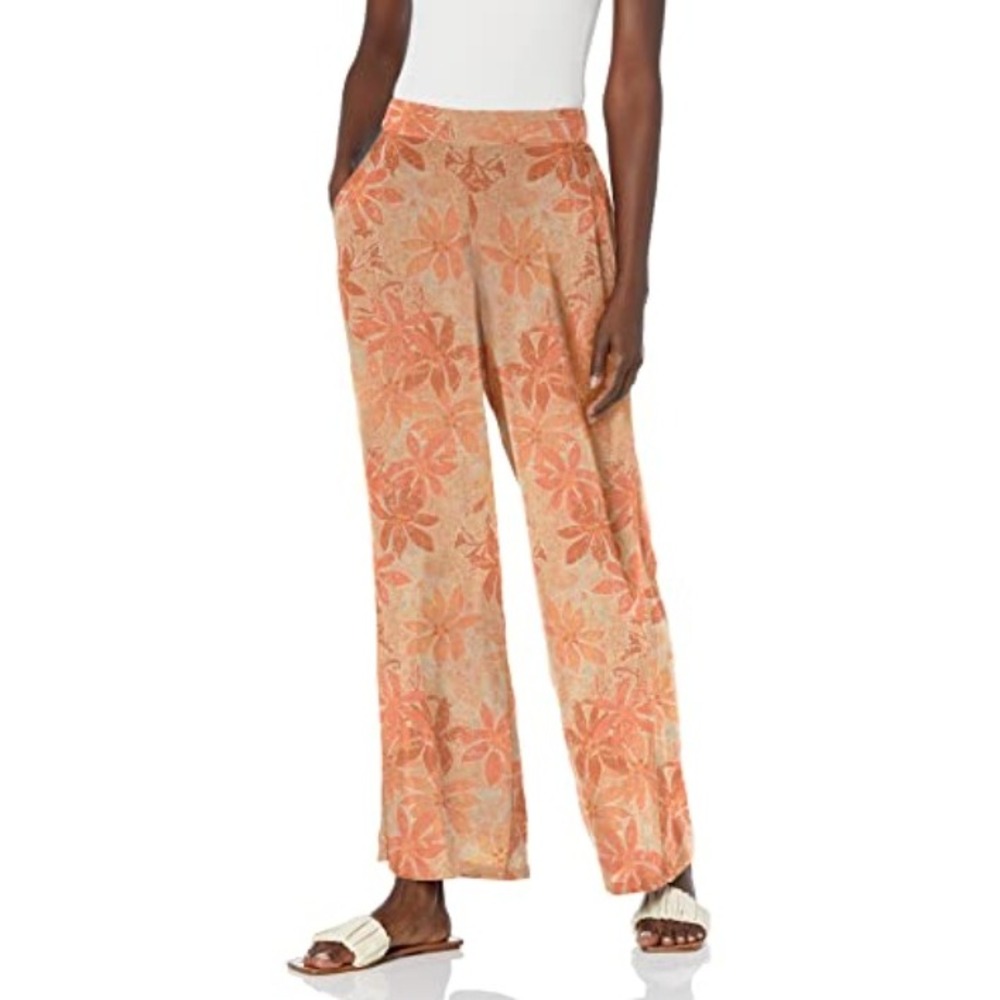 Roxy Women's Beach Pants Floral Print‎ Wide Leg Bohemian Casual XS